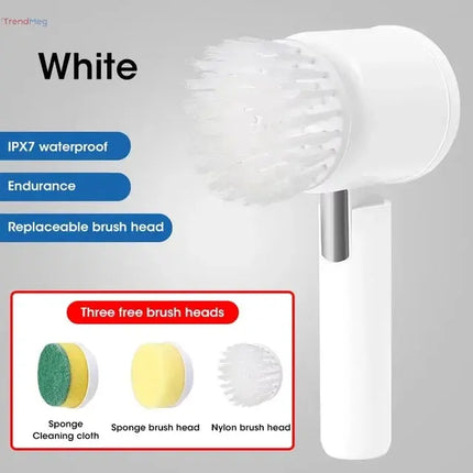 Electric Spin Scrubber – 5-in-1 Power Cleaning Brush with 5 Replaceable Heads for Bathroom & Home trendmeg