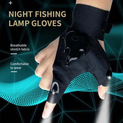 LED gloves Rechargeable Fishing Gloves – High Elasticity, Anti-Slip, Luminous Finger Cots for Repair & Outdoor Use