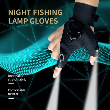 LED gloves Rechargeable Fishing Gloves – High Elasticity, Anti-Slip, Luminous Finger Cots for Repair & Outdoor Use