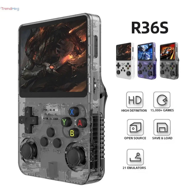 128GB R36S Retro Handheld Game Console – Linux System, 3.5-Inch IPS Screen, R35S Pro Portable Pocket Gaming Player with 64GB Preloaded Games trendmeg