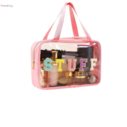 clear makeup bag Waterproof Makeup Bag, Portable Cosmetic Storage Bag, Zipper Toiletry Bag for Travel, Makeup Organizer for Home trendmeg