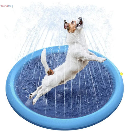 Interactive Summer pet toys Splash Sprinkler Pad – Outdoor Water Play Mat for Dogs, Cats, and Kids trendmeg