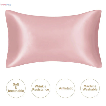 Silky Satin Pillowcase – Natural Mulberry Silk Pillowcase for Hair & Skin, Standard & Queen Sizes trendmeg