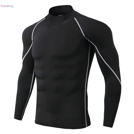 Workout Clothing, Men's Long Sleeve Compression Sport T-Shirt – Quick-Dry Gym Top for Bodybuilding, Running, Fitness, and Rash Guard Training trendmeg