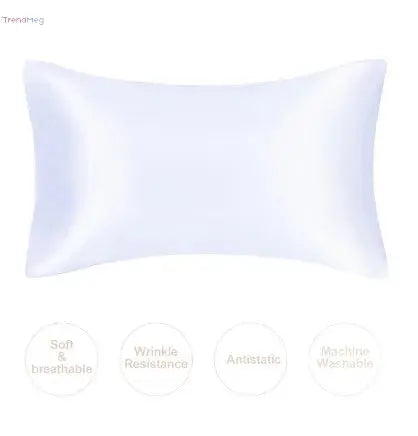 Silky Satin Pillowcase – Natural Mulberry Silk Pillowcase for Hair & Skin, Standard & Queen Sizes trendmeg