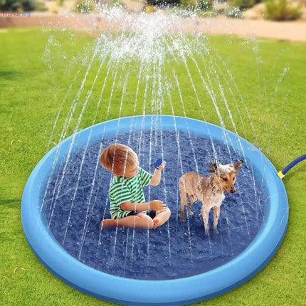 Interactive Summer pet toys Splash Sprinkler Pad – Outdoor Water Play Mat for Dogs, Cats, and Kids trendmeg