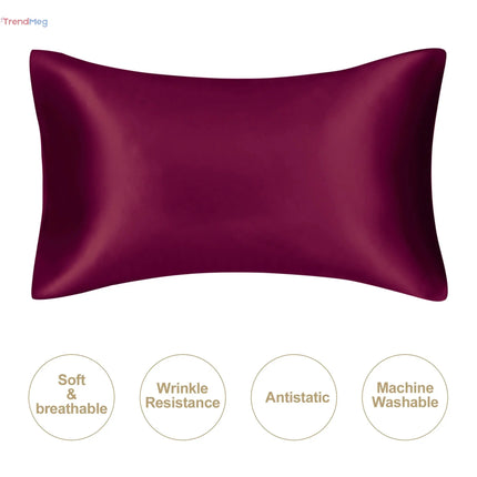 Silky Satin Pillowcase – Natural Mulberry Silk Pillowcase for Hair & Skin, Standard & Queen Sizes trendmeg