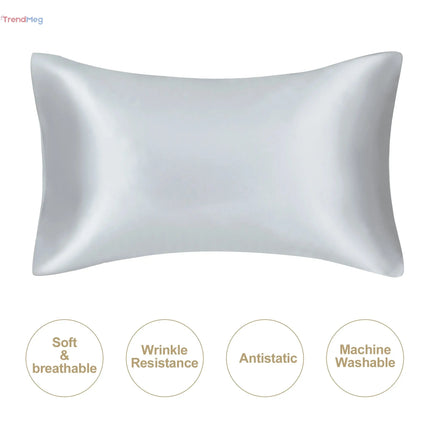 Silky Satin Pillowcase – Natural Mulberry Silk Pillowcase for Hair & Skin, Standard & Queen Sizes trendmeg