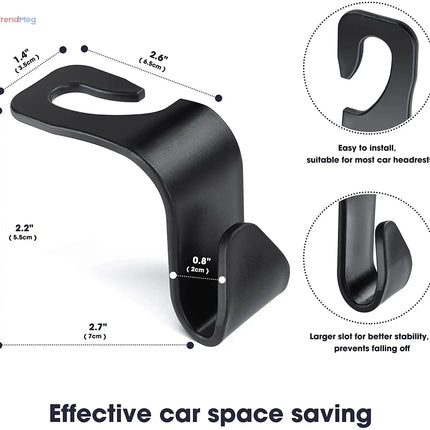 Car Seat Back Hook Universal Headrest Hook Car Accessories Interior Organizer Hanger Holder Storage For Car Bag Handbag Purse trendmeg