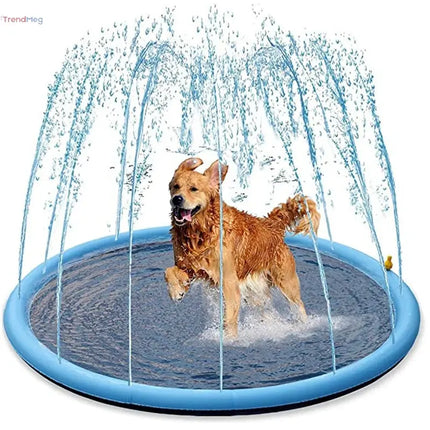 Interactive Summer pet toys Splash Sprinkler Pad – Outdoor Water Play Mat for Dogs, Cats, and Kids trendmeg