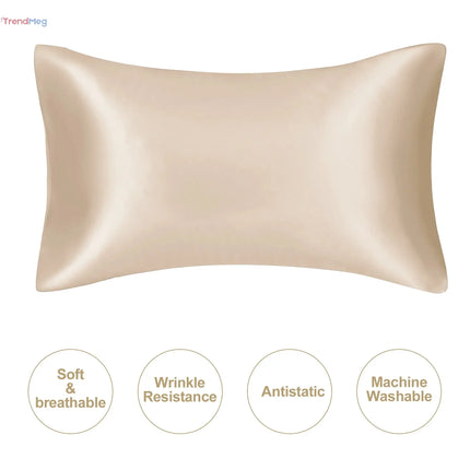 Silky Satin Pillowcase – Natural Mulberry Silk Pillowcase for Hair & Skin, Standard & Queen Sizes trendmeg