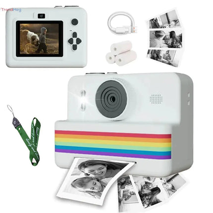 Instant Print Camera for Kids – Portable Thermal Mini Printer with 2.8-inch HD Video, Digital Photo Toy, Perfect Gift for Children trendmeg