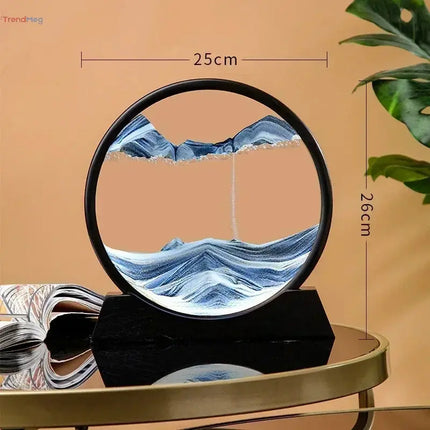 3D Moving Sand Art Picture - Round Glass Deep Sea Sandscape Hourglass Quicksand Flowing Sand Painting for Office & Home Decor Gift trendmeg