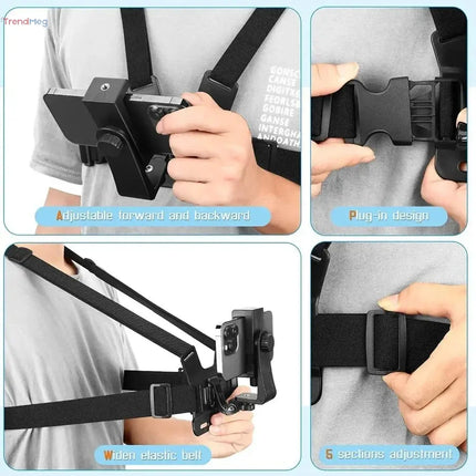 Adjustable Phone Clip Holder with Chest Strap – Mount Accessory for Sports Cameras and Mobile Phones trendmeg