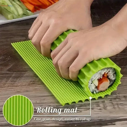 kitchen tools Silicone Sushi Rolling Mat – Non-Stick, Easy-to-Clean Japanese-Style Sushi Rolling Tool, Bamboo Imitation, Portable & Mildew-Resistant trendmeg