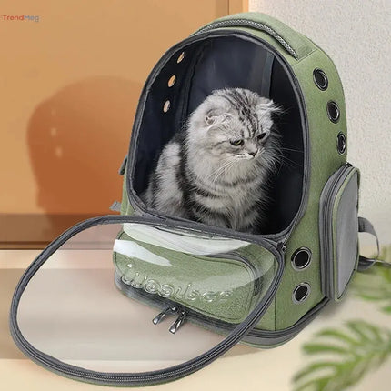 Transparent Cat Carrier Backpack – Breathable Travel Bag for Cats & Small Dogs, Outdoor Pet Supplies trendmeg