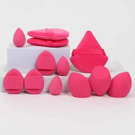 12-Piece Multi-Function Makeup Sponge Set with Powder Puffs, Mini Air Cushion Puffs, Beauty Blenders & Mini Sponges