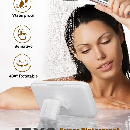 Waterproof Shower Phone Holder with Built-in Speaker, 480° Rotation, and Anti-Fog Wall Mount for 4-7" Phones trendmeg