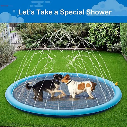 Interactive Summer pet toys Splash Sprinkler Pad – Outdoor Water Play Mat for Dogs, Cats, and Kids trendmeg