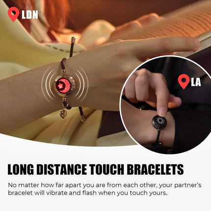 Long Distance Touch Bracelets for Couples – Smart Jewelry with Light & Vibration, Perfect Relationship Gift for Lovers