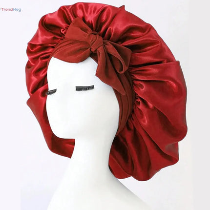 Adjustable Satin Sleep Bonnet – Silk Hair Bonnet with Tie Band for Women & Men trendmeg