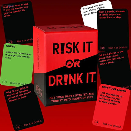 college party game Risk It or Drink It – Fun Party Card Game with Dares, Challenges & Questions for College, Pregame, and Adults' Game Night trendmeg