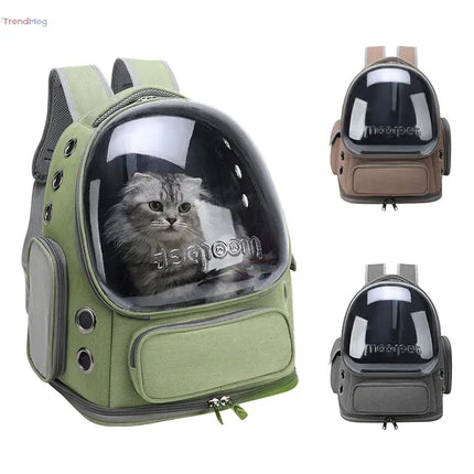 Transparent Cat Carrier Backpack – Breathable Travel Bag for Cats & Small Dogs, Outdoor Pet Supplies trendmeg