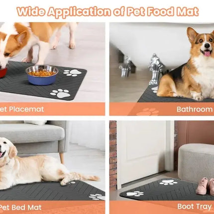 Absorbent Pet Feeding waterproof pet mat  – Quick-Dry Food & Water Bowl Placemat for Dogs and Cats trendmeg