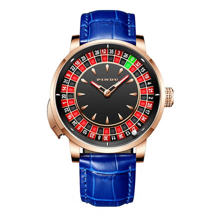 NH35A Mechanical Luxury Men's Watch with Push Button Russian Roulette Game, Sapphire Crystal, and Diamond-Accent Dial