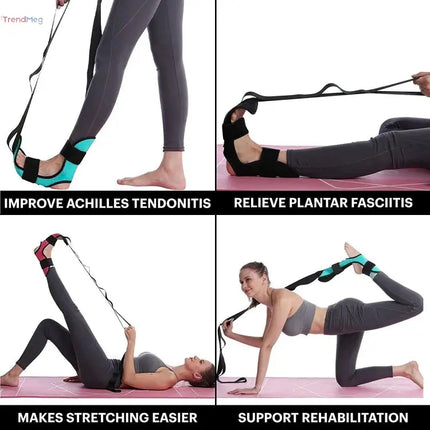 Yoga Leg Stretching Band – Flexibility Training, Rehabilitation Fitness Strap, and Plantar Fasciitis Support Belt trendmeg