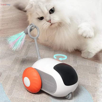 Interactive Cat Toy Remote Control Electric Cat Toy – Intelligent Sports Car with Feathers & Mice for Pet Entertainment trendmeg