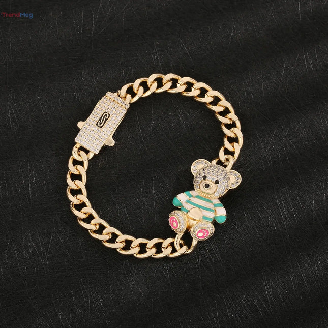 Original Jewelry Teddy Bear Bracelet – Original Zircon & Copper Bear Jewelry, Perfect Gift for Friends trendmeg