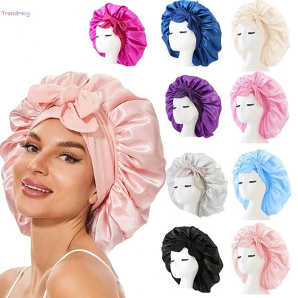 Adjustable Satin Sleep Bonnet – Silk Hair Bonnet with Tie Band for Women & Men trendmeg