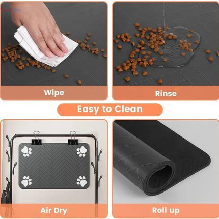 Absorbent Pet Feeding waterproof pet mat  – Quick-Dry Food & Water Bowl Placemat for Dogs and Cats trendmeg