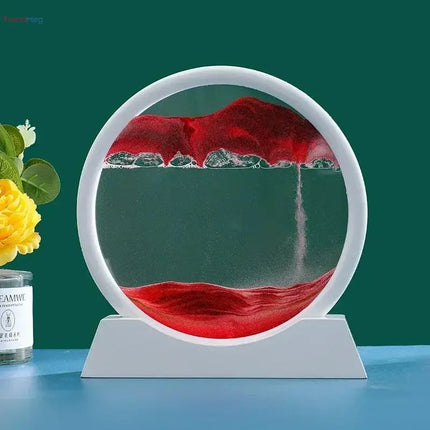 3D Moving Sand Art Picture - Round Glass Deep Sea Sandscape Hourglass Quicksand Flowing Sand Painting for Office & Home Decor Gift trendmeg