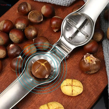 kitchen tools Stainless Steel Chestnut & Walnut Opener – 2-in-1 Nut Cracker and Sheller Kitchen Tool trendmeg