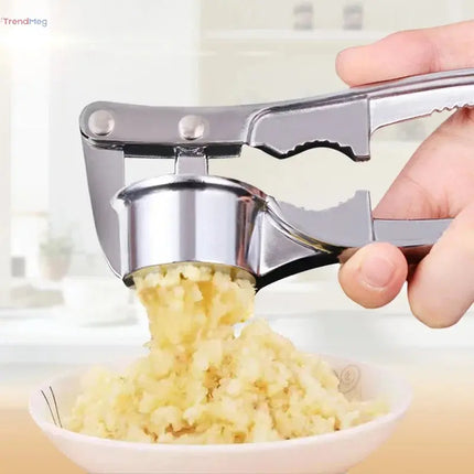 Stainless Steel Handheld Garlic Press – Crusher, Mincer, and Grinder Kitchen Tool trendmeg