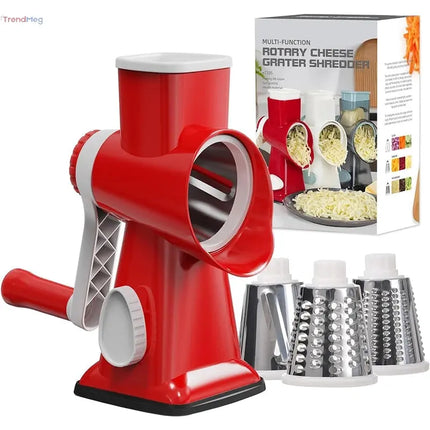 kitchen tools 3-in-1 Rotary Cheese Grater – Manual Vegetable Slicer, Nut Grinder, and Cheese Shredder trendmeg