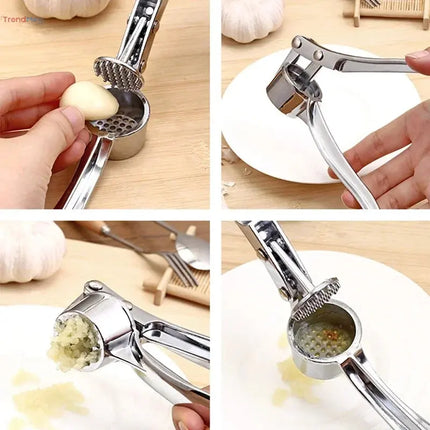 Stainless Steel Handheld Garlic Press – Crusher, Mincer, and Grinder Kitchen Tool trendmeg