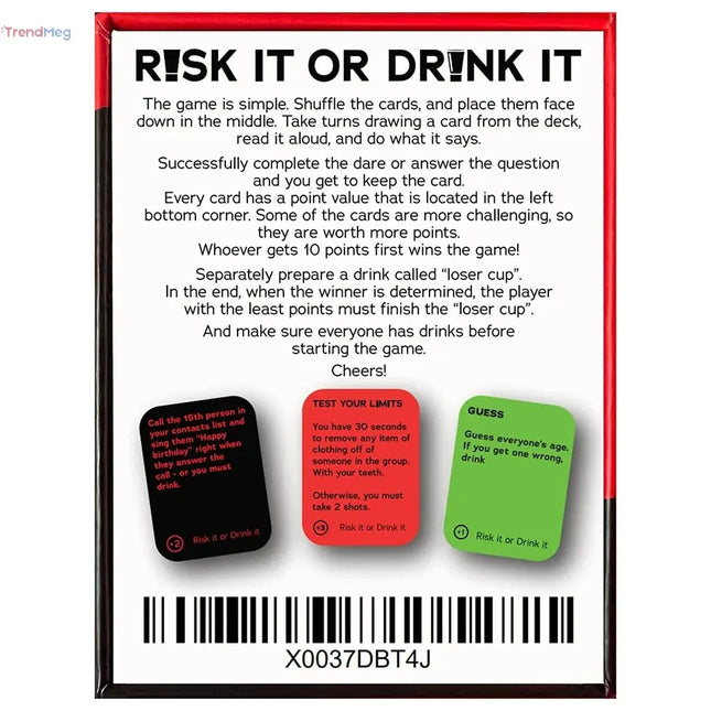 college party game Risk It or Drink It – Fun Party Card Game with Dares, Challenges & Questions for College, Pregame, and Adults' Game Night trendmeg