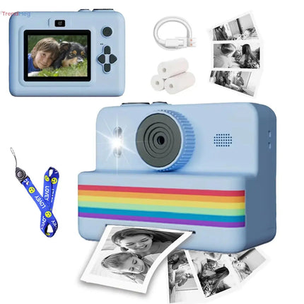 Instant Print Camera for Kids – Portable Thermal Mini Printer with 2.8-inch HD Video, Digital Photo Toy, Perfect Gift for Children trendmeg