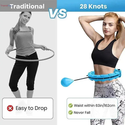 Weighted Fitness Hoop – Detachable 2-in-1 Hoop for Adults & Kids with Massage Knots for Abdominal Fitness & Weight Loss trendmeg