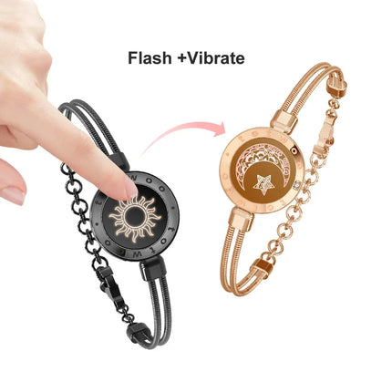 Long Distance Touch Bracelets for Couples – Smart Jewelry with Light & Vibration, Perfect Relationship Gift for Lovers