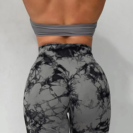 Workout Leggings, Women`s Tie-Dye High-Waist Seamless Yoga Pants – Stretch Fitness Leggings for a Peach-Lift Effect trendmeg