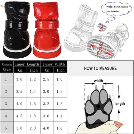 4Pcs Pet Dog boots Winter Snow Boots – Warm Fleece Waterproof Shoes for Small Dogs & Cats, Ideal for Chihuahua & Yorkie trendmeg