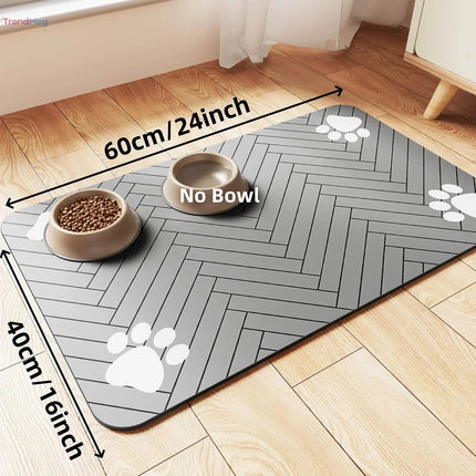 Absorbent Pet Feeding waterproof pet mat  – Quick-Dry Food & Water Bowl Placemat for Dogs and Cats trendmeg