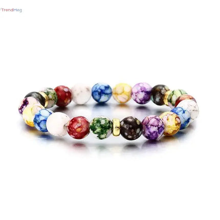 7 Chakras Reiki Healing Stone Bracelet – Energy Beads Volcanic Stone Yoga Bangle for Women & Men trendmeg