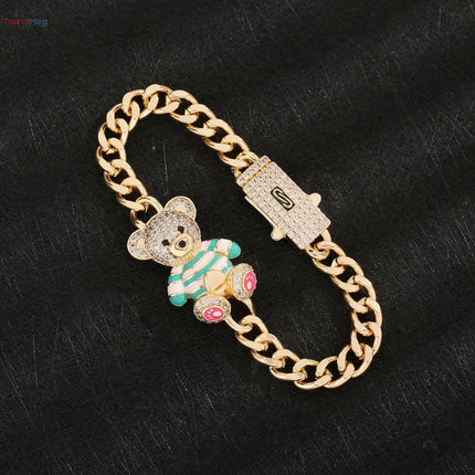 Original Jewelry Teddy Bear Bracelet – Original Zircon & Copper Bear Jewelry, Perfect Gift for Friends trendmeg