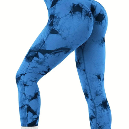 Workout Leggings, Women`s Tie-Dye High-Waist Seamless Yoga Pants – Stretch Fitness Leggings for a Peach-Lift Effect trendmeg