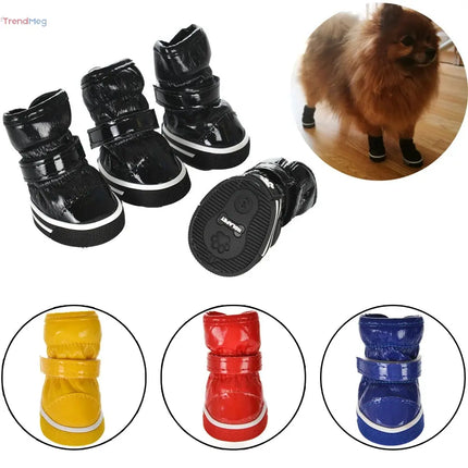 4Pcs Pet Dog boots Winter Snow Boots – Warm Fleece Waterproof Shoes for Small Dogs & Cats, Ideal for Chihuahua & Yorkie trendmeg